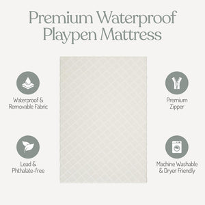 Sleepah Pack and Play Mattress Foam Pad 38 x 26 x 1.5 for Playpen, Portable Playyard Mattress - Soft Waterproof Washable & Removable Cover Breathable Mattress Topper