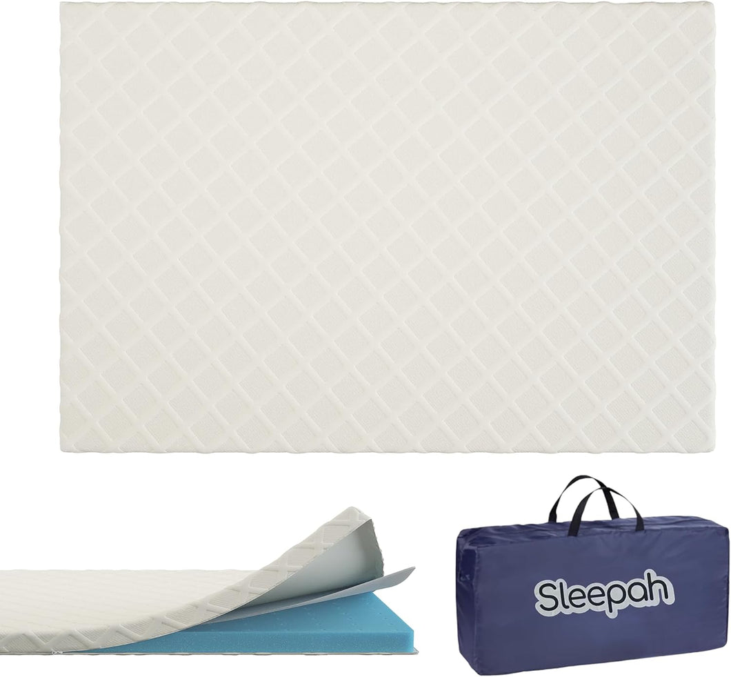 Sleepah Pack and Play Mattress Foam Pad 38 x 26 x 1.5 for Playpen, Portable Playyard Mattress - Soft Waterproof Washable & Removable Cover Breathable Mattress Topper