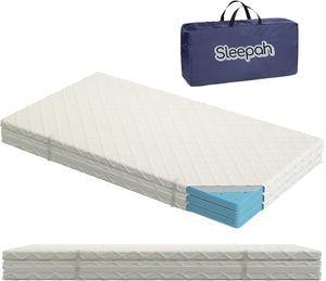 Sleepah Pack and Play Mattress Waterproof & Washable Cover Foldable Tri-Fold Pad 38 x 26 x 1.5 Pad for Babies and Toddlers Play Yards Mattresses Fits Most Playpens with Cary Bag