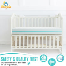 Load image into Gallery viewer, Sleepah 5.5” Crib &amp; Toddler Bed Mattress Dual Sided Cooling Memory Foam – Waterproof Washable Breathable Soft Cotton Fabric – CertiPUR Firm Baby Mattress - Toddler Mattress Baby Crib Mattress
