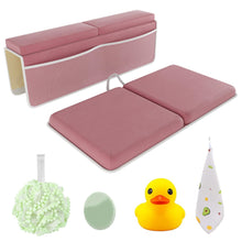 Load image into Gallery viewer, Sleepah Bath Kneeler and Elbow Kneeling Rest Pad Set for Baby Bathing – Waterproof Soft Memory Foam Mat Organizer Baby &amp; Toddler Bath Time Toys Sponge
