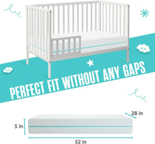 Load image into Gallery viewer, Sleepah 5.5” Crib &amp; Toddler Bed Mattress Dual Sided Cooling Memory Foam – Waterproof Washable Breathable Soft Cotton Fabric – CertiPUR Firm Baby Mattress - Toddler Mattress Baby Crib Mattress
