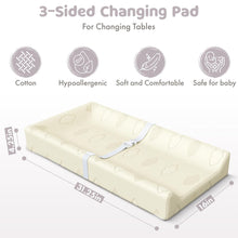 Load image into Gallery viewer, Changing Pad 100% Waterproof Soft Cotton – Foam Contoured Diaper Change Pad for Dresser by Sleepah – Breathable &amp; Washable Cover Three-Sided Change Pad with Certipur Certified Foam
