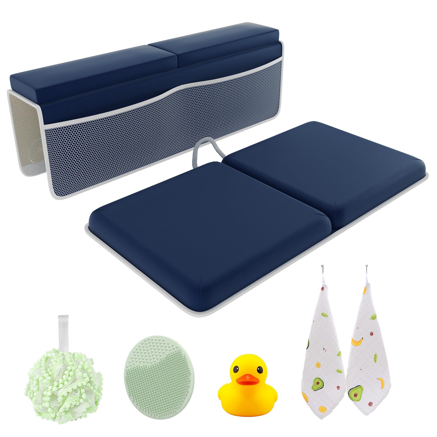 Bath Kneeler and Elbow Kneeling Rest Pad Set for Baby Bathing – Waterp